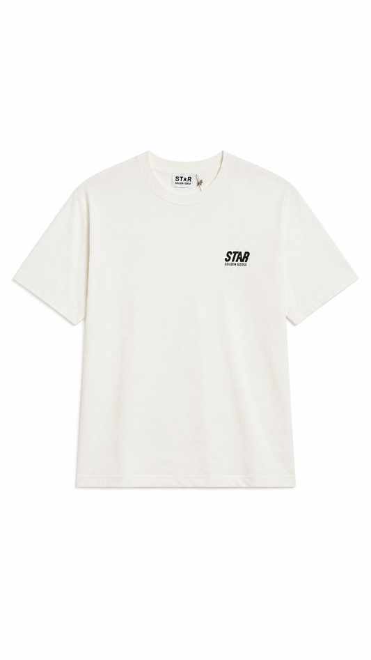 Men's  Golden Goose white T-shirt with print on the back