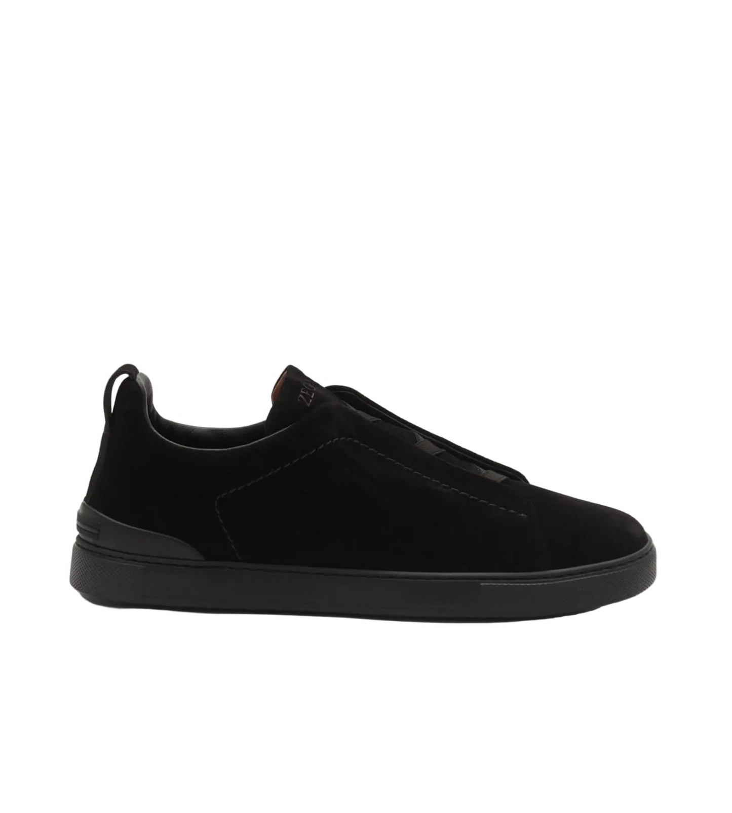 Zegna Triple Stitch Black Suede