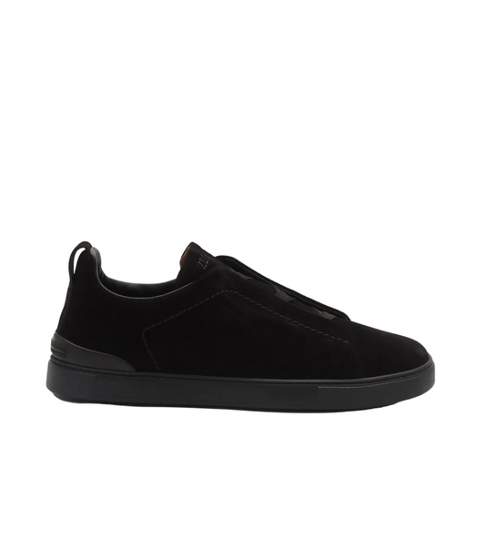 Zegna Triple Stitch Black Suede