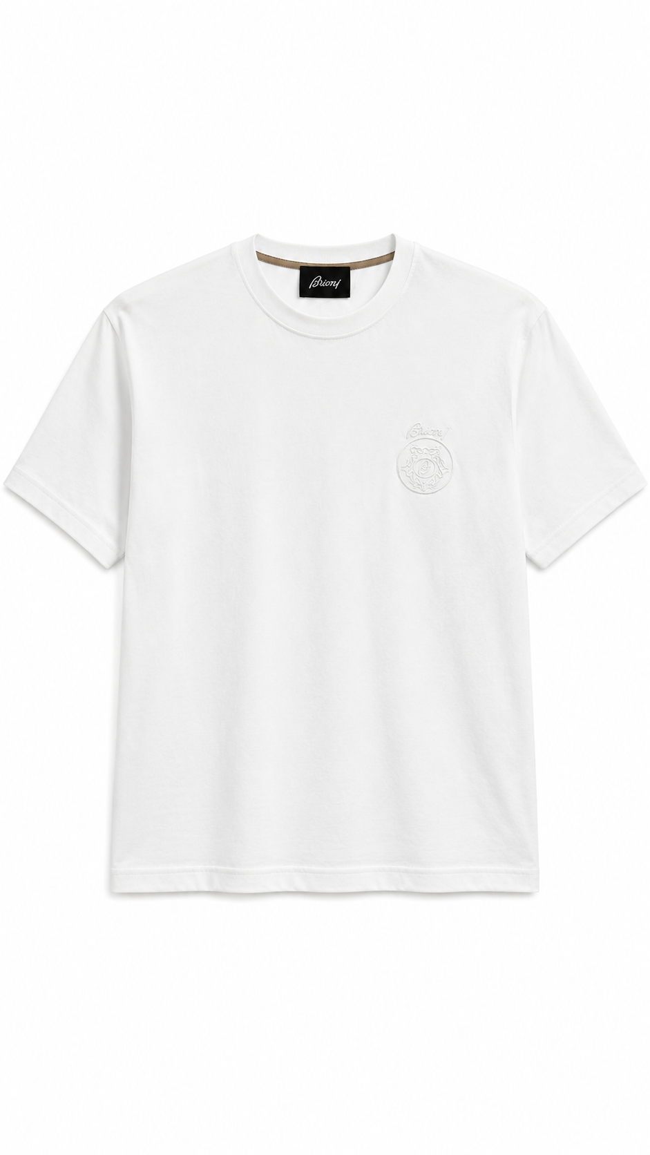 Brioni Embroidered Logo T-Shirt – White