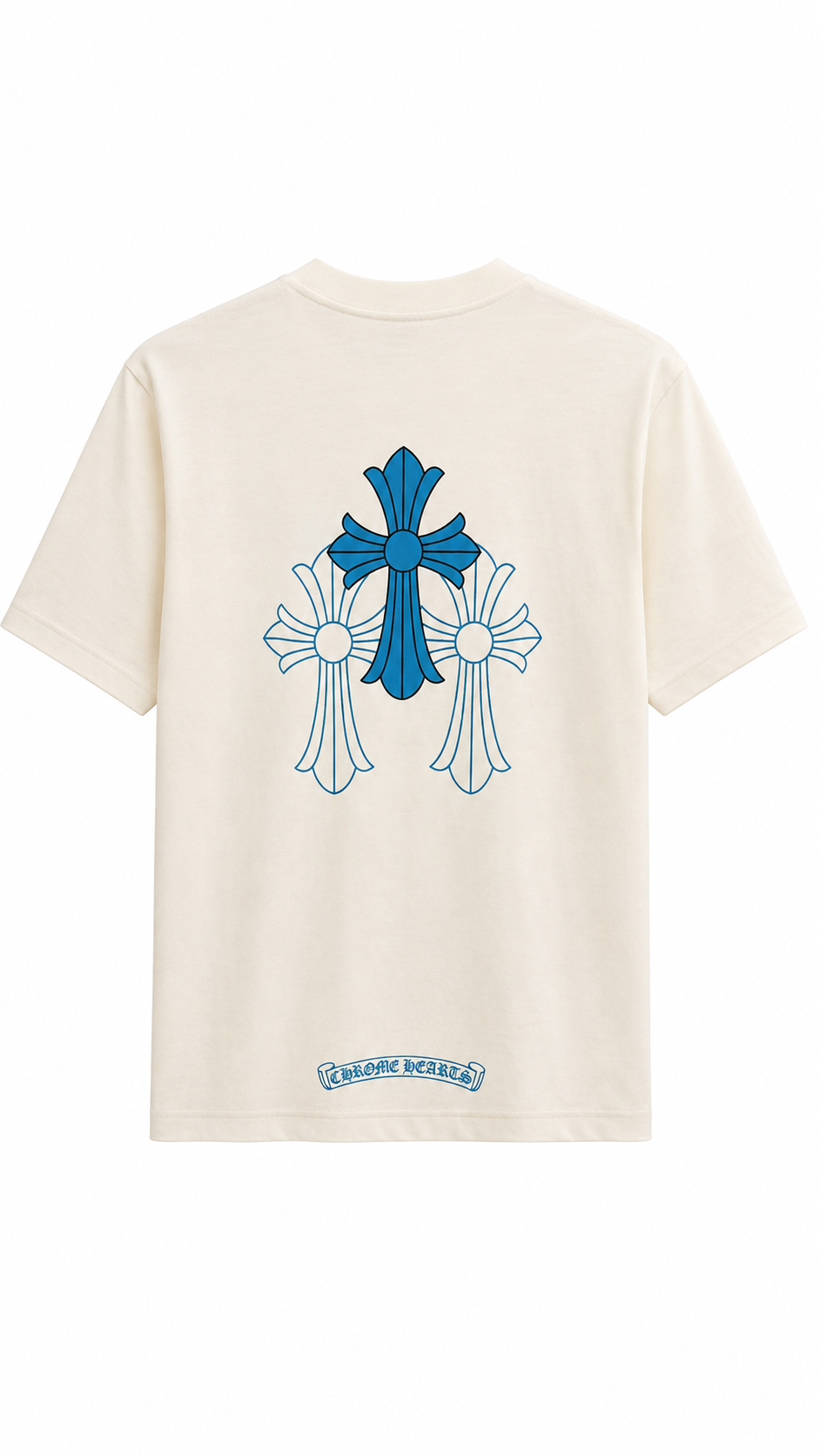 Chrome Hearts Triple Cross T-Shirt – White & Blue