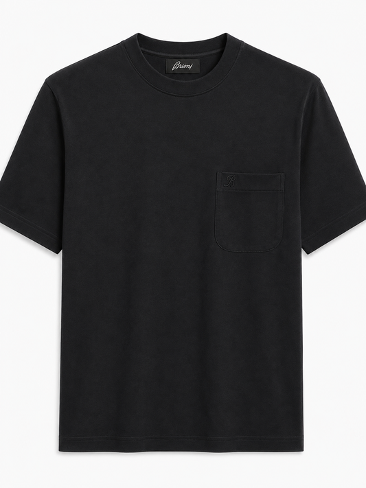 Brioni Black Pocket T-Shirt