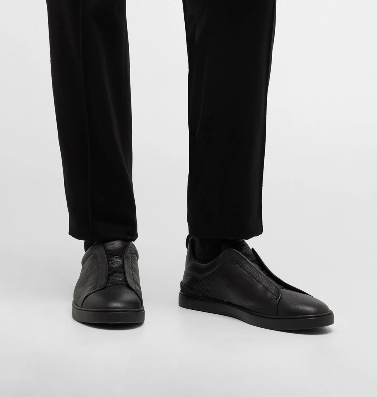 Zegna Triple Stitch Deerskin Sneaker