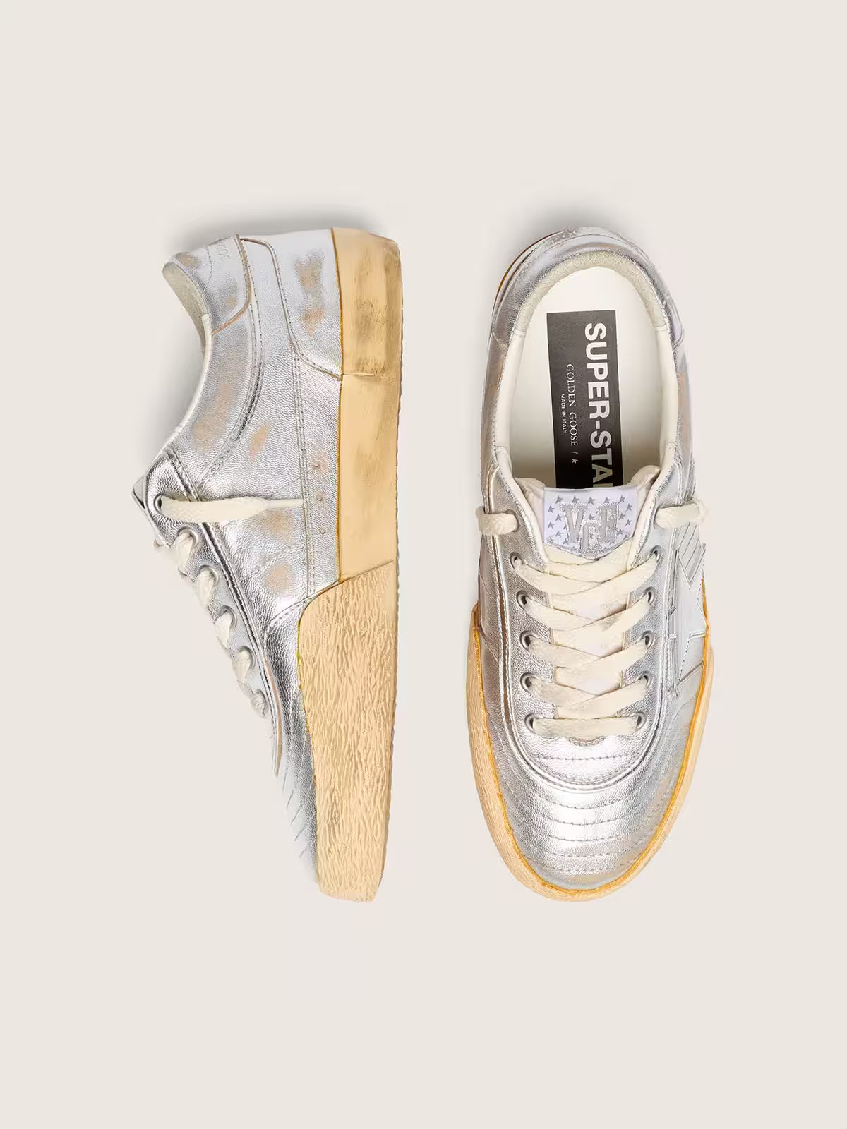 Golden Goose Super Star LAB in metalic napa