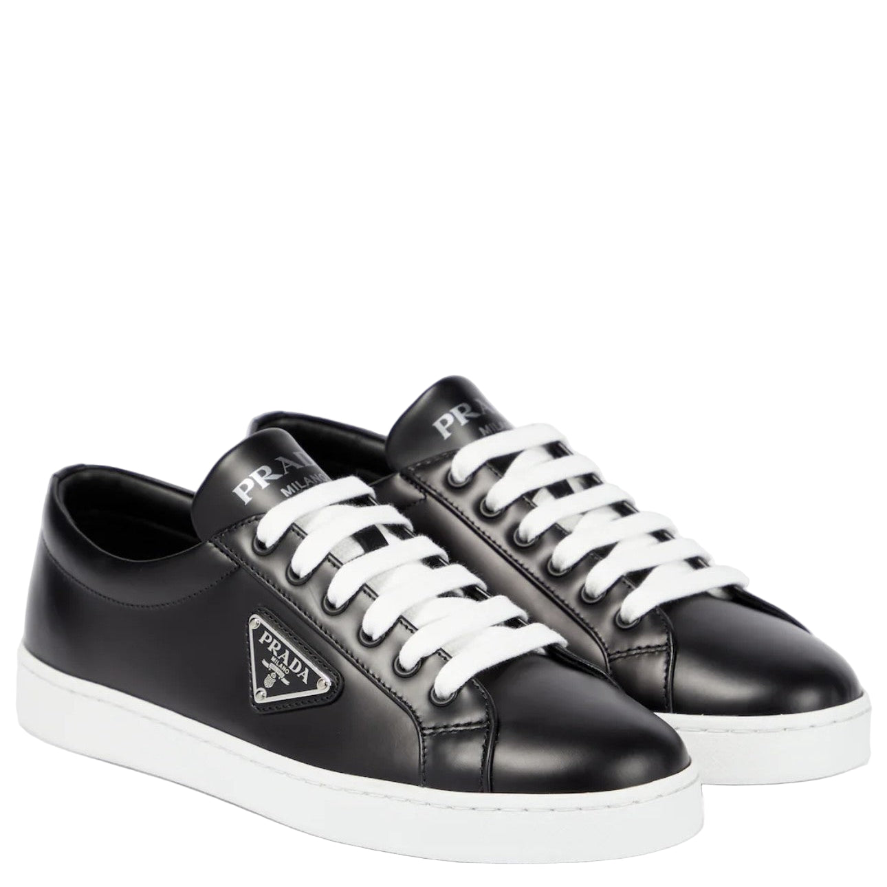Prada Brushed Leather Low-Top Sneaker