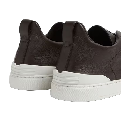 Zegna Triple Stitch Brown Leather